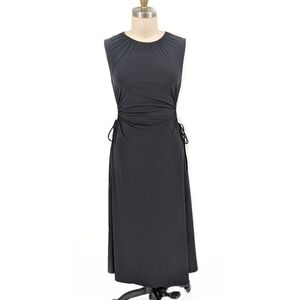 Open Edit Cut Out Waist Jersey Knit Midi Dress Black L punk gothic minimalist